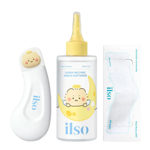 ilso SUPER MELTING SEBUM SOFTENER 5oz+40 Cotton Pads + Blackhead Remover Scraper